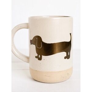 Harvest Green Studio Dachshund  Dog Stoneware Mug Speckled Doxie Coffee Cup